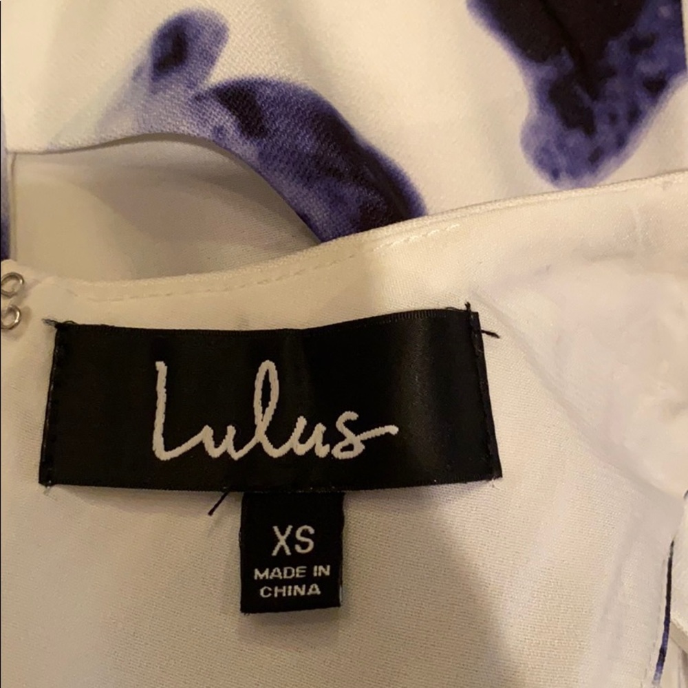 Lulu’s Seeing Chic Blue and Ivory Skater Dress - Picture 8 of 9